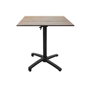 Restootab - Table pliable pour terrasse en Compact HPL décor bois clair 70x70