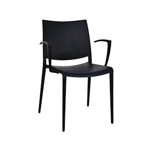 INOLOISIRS Fauteuil de terrasse Marial aluminium et polypropylène noir - Lot de 24 unités