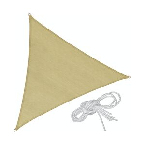 tectake Voile d'ombrage triangulaire, beige - 400 x 400 x 400 cm -402603