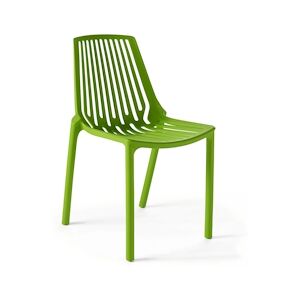 Oviala Business Chaise de jardin ajourée en plastique vert - Oviala