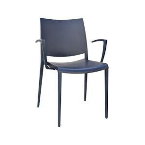 INOLOISIRS Fauteuil de terrasse Marial aluminium et polypropylène anthracite - Lot de 24 unités