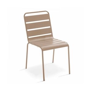 Oviala Business Chaise de jardin en métal taupe - Oviala