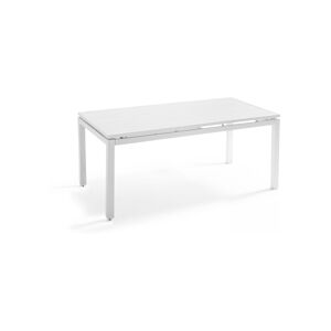 Oviala Business Table de jardin extensible en aluminium blanc