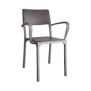 INOLOISIRS Fauteuil de terrasse Koursi aluminium et polypropylène grège - Lot de 24 unités