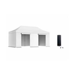 Xptent Pack Tente Pliante 3X6 Structure Acier 32mm Toit 380g/m² Blanc qualité Pro