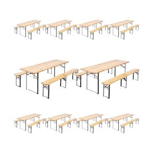 Oviala Business Lot de 10 Set Brasserie table et banc 220 cm - Oviala