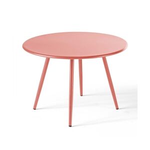 Oviala Business Table basse de terrasse ronde en métal argile 50 cm