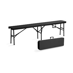 Oviala Business Rekkem banc pliable en résine PEHD 180 x 30 x 45cm Noir