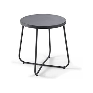 Oviala Business Table basse de jardin ronde en acier noir