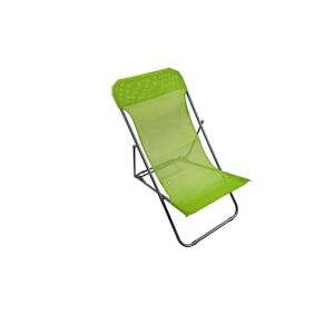 Garden Friend Chaise longue de plage structure en acier housse en textilène dimensions h70x72x45 cm Vert