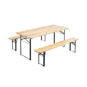Set brasseur table et 2 bancs en bois 180 cm