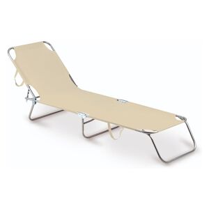 Garden Friend Bain de soleil pliant Majorca structure en acier housse en PVC dimensions h24x188x55 cm Beige - Publicité