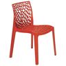 Chaise SAPHIR GrandSoleil en polypropylène de haute qualité coloris rouge, empilable. 52x51x81
