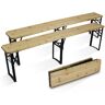 Oviala Business Lot de 2 bancs brasserie en bois pliants 218 cm