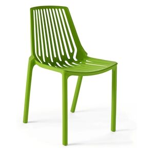 Oviala Business Chaise de jardin ajourée en plastique vert -