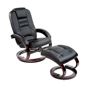 tectake Fauteuil relax pied rond - noir -403849