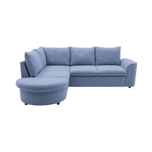 Canapé d'angle convertible réversible AURORA 3-4 places - Tissu bleu - L 243 x P 205 x H 90 cm AUCUNE