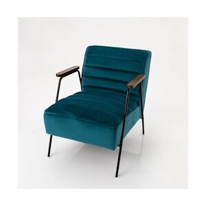 AMADEUS Fauteuil Hutch velours bleu canard - Autre Tissu Amadeus 60x76 cm