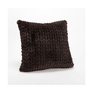 AMADEUS Coussin Chevron chocolat - Marron Carré Polyester Amadeus 40x8 cm