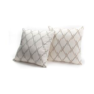 AMADEUS Coussin Herme 45 x 45 cm x2 - Blanc Carré Tissu Amadeus 45x8 cm