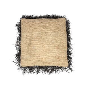 Bazar Bizar - Housse De Coussin - Raffia - Naturel Noir - 60x60