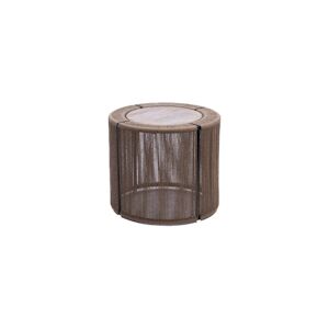 AMADEUS Bout de canapé Safari - Multicolore Rond Bois Amadeus 46x46 cm