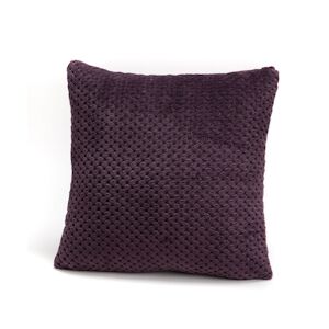 AMADEUS Coussin Damier 40x40 cm prune - Violet Carré Polyester Amadeus 40x8 cm