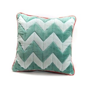 AMADEUS Coussin Zig Zag 45x45 cm en velours vert - Multicolore Tissu Amadeus 45x8 cm