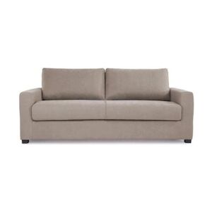 Canapé droit convertible 3 places MAXIME - Made in France - Tissu Beige - Couchage express - L 194 x P 96 x H 83 cm HEXAGONE