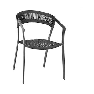 NOW'S HOME - Lot 2 Fauteuils De Table Cordelettes Noires 58x57x81 Cm Wallis