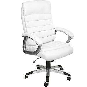 tectake Fauteuil de direction rembourrage ondule - blanc -402151