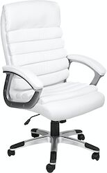 tectake Fauteuil de direction rembourrage ondulé - blanc -402151