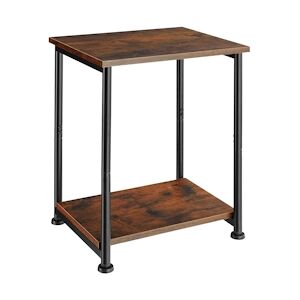 tectake Table d’appoint Yonkers 38,5x30x51,5cm - Bois foncé industriel, rustique -404666