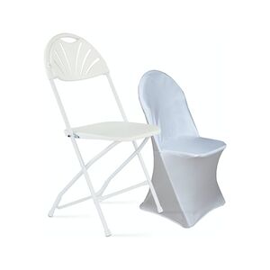 Oviala Business Rekkem chaise pliante bois et housse de chaise 45 x 45 x 89cm Blanc