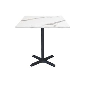 Restootab - Table 70x70cm - modèle Dina marbre blanc