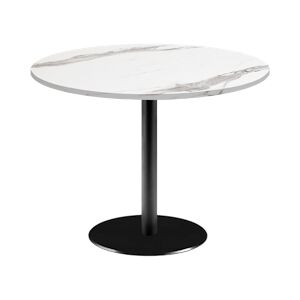 Restootab - Table Ø120cm - modèle Rome marbre blanc