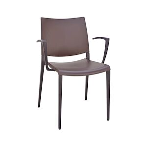 INOLOISIRS Fauteuil de terrasse Marial aluminium et polypropylène brun chocolat - Lot de 24 unités