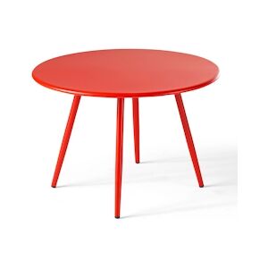 Oviala Business Table basse ronde en métal rouge