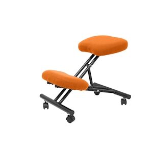 Piqueras y Crespo Mahora Tabouret fixe, reglable en plusieurs positions et a roulettes Assise en tissu BALI orange (AVEC REPOSE-genoux)