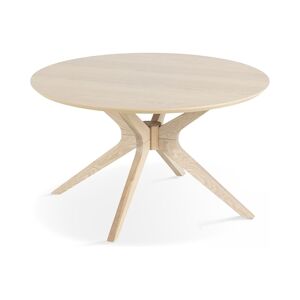 Oviala Business Table basse ronde en bois 80 cm bois clair - Publicité