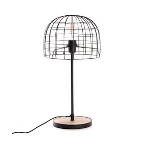 AMADEUS Lampe panier rond - Noir Rond Bois Amadeus 25x25 cm