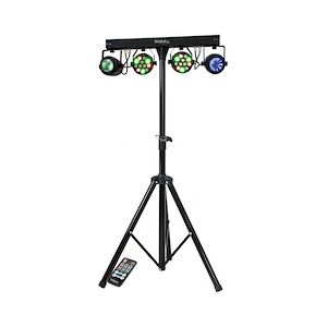 Portique Lumières Ibiza Light DJLIGHT60 2 Projecteurs PAR 12 LED RVBB de 1W, 2 Moon Flower à LED RGBWA, DMX, Télécommande