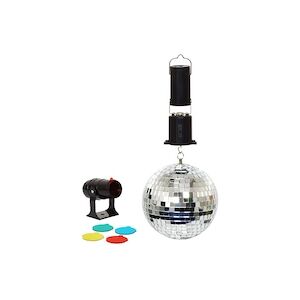 Kit Boule à facettes 15cm avec moteur + Spot avec filtres RVBJ G007BA