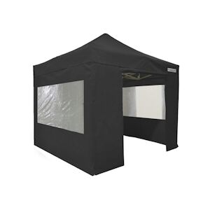 FRANCE BARNUMS Tente pliante PRO 3x3m pack fenêtres - 4 murs - ALU 55mm/PVC 580g Norme M2 - noir - FRANCE-BARNUMS