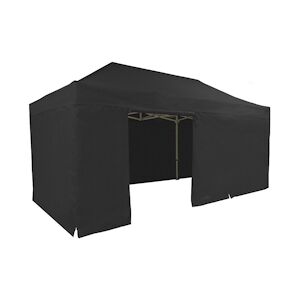 FRANCE BARNUMS Tente pliante PRO 4x6m pack côtés - 6 murs - ALU 55mm/PVC 580g Norme M2 - noir - FRANCE-BARNUMS