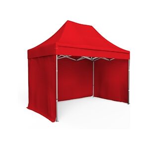 Assalit-Jean Tente pliante Barnum Aluminium 300x200cm - Rouge + 3 murs offerts