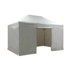 FRANCE BARNUMS Tente pliante PRO 3x4,5m pack côtés - 4 murs - ALU 55mm/PVC 580g Norme M2 - blanc - FRANCE-BARNUMS