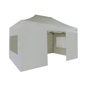 FRANCE BARNUMS Tente pliante PRO 3x4,5m pack fenêtres - 4 murs - ALU 55mm/PVC 580g Norme M2 - blanc - FRANCE-BARNUMS