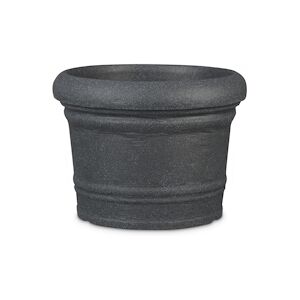 Scheurich Formia 30, bac à plantes/pot à fleurs, cylindrique, coloris: Granit noir, fabriqué avec du plastique recyclé, pour l’extérieur