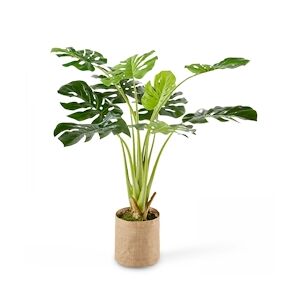 Oviala Business Plante artificielle en pot polyéthylène vert